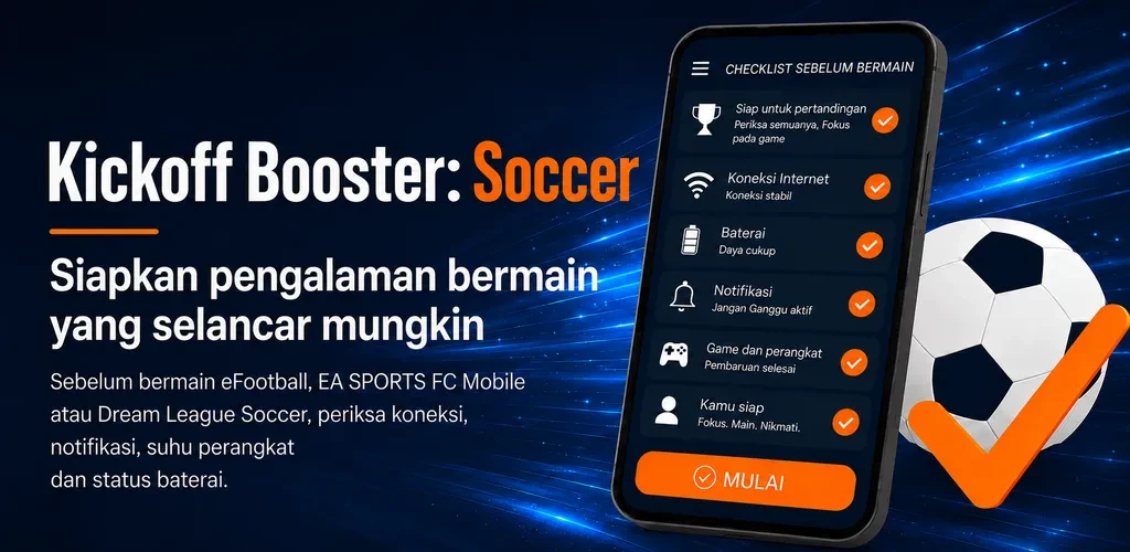 Tampilan aplikasi Kickoff Booster di HP Android